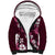 Hawaiian Hibiscus Tribal Floral Pink Sherpa Hoodie Polynesian Tapa Pattern - Polynesian Pride