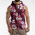 Hawaiian Hibiscus Tribal Floral Pink Sleeveless Zip Hoodie Polynesian Tapa Pattern - Polynesian Pride