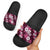 Hawaiian Hibiscus Tribal Floral Pink Slide Sandals Polynesian Tapa Pattern - Polynesian Pride