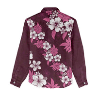 Hawaiian Hibiscus Tribal Floral Pink Women Casual Shirt Polynesian Tapa Pattern - Polynesian Pride