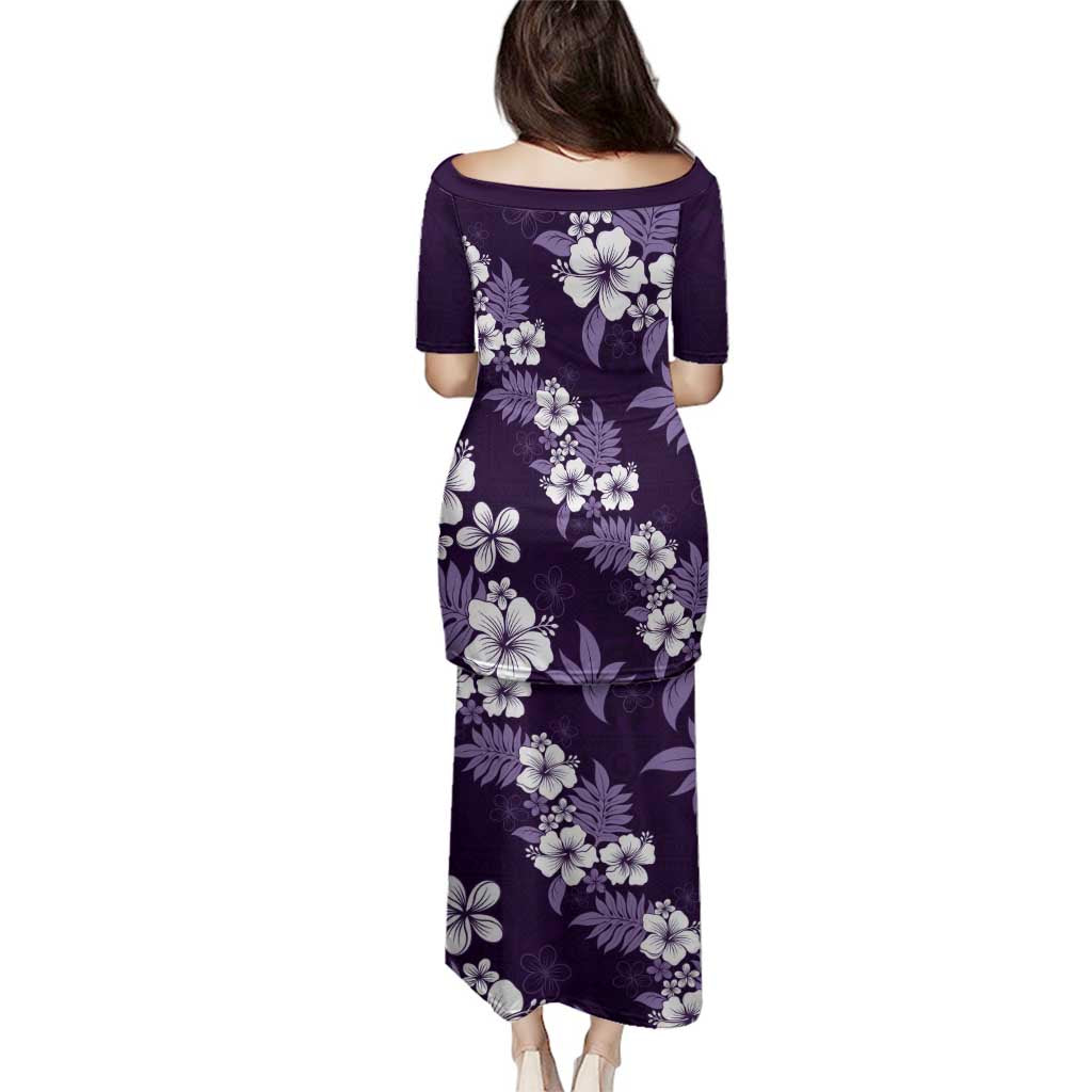 Hawaiian Hibiscus Tribal Floral Purple Family Matching Puletasi and Hawaiian Shirt Polynesian Tapa Pattern LT01 - Polynesian Pride