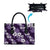 Hawaiian Hibiscus Tribal Floral Purple Leather Bag Polynesian Tapa Pattern - Polynesian Pride
