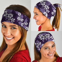 Hawaiian Hibiscus Tribal Floral Purple Neck Gaiter Polynesian Tapa Pattern - Polynesian Pride
