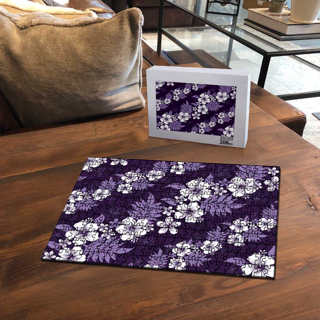 Hawaiian Hibiscus Tribal Floral Purple Puzzle Polynesian Tapa Pattern - Polynesian Pride