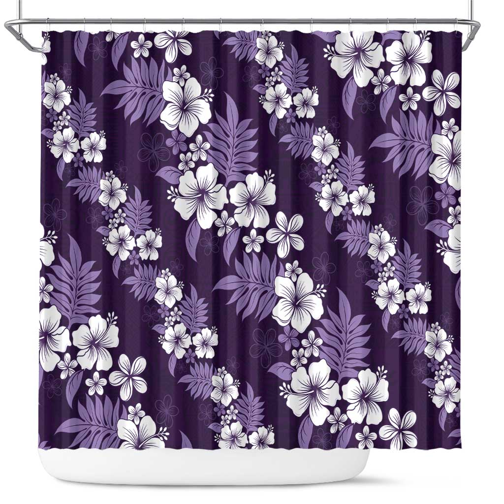 Hawaiian Hibiscus Tribal Floral Purple Shower Curtain Polynesian Tapa Pattern LT01 Purple - Polynesian Pride