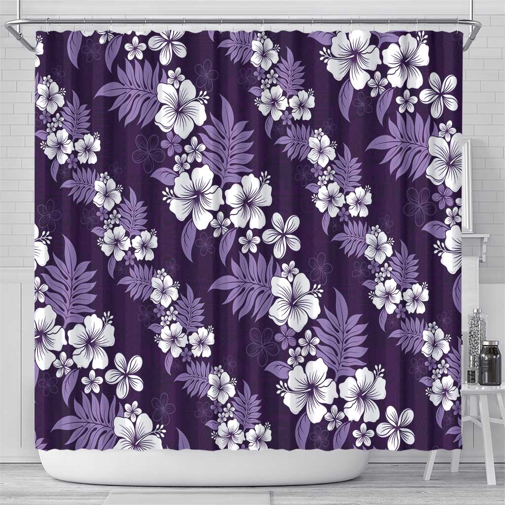 Hawaiian Hibiscus Tribal Floral Purple Shower Curtain Polynesian Tapa Pattern LT01 - Polynesian Pride