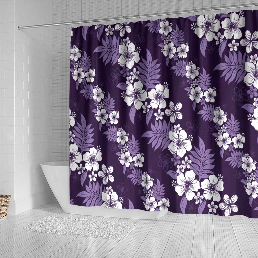 Hawaiian Hibiscus Tribal Floral Purple Shower Curtain Polynesian Tapa Pattern LT01 - Polynesian Pride