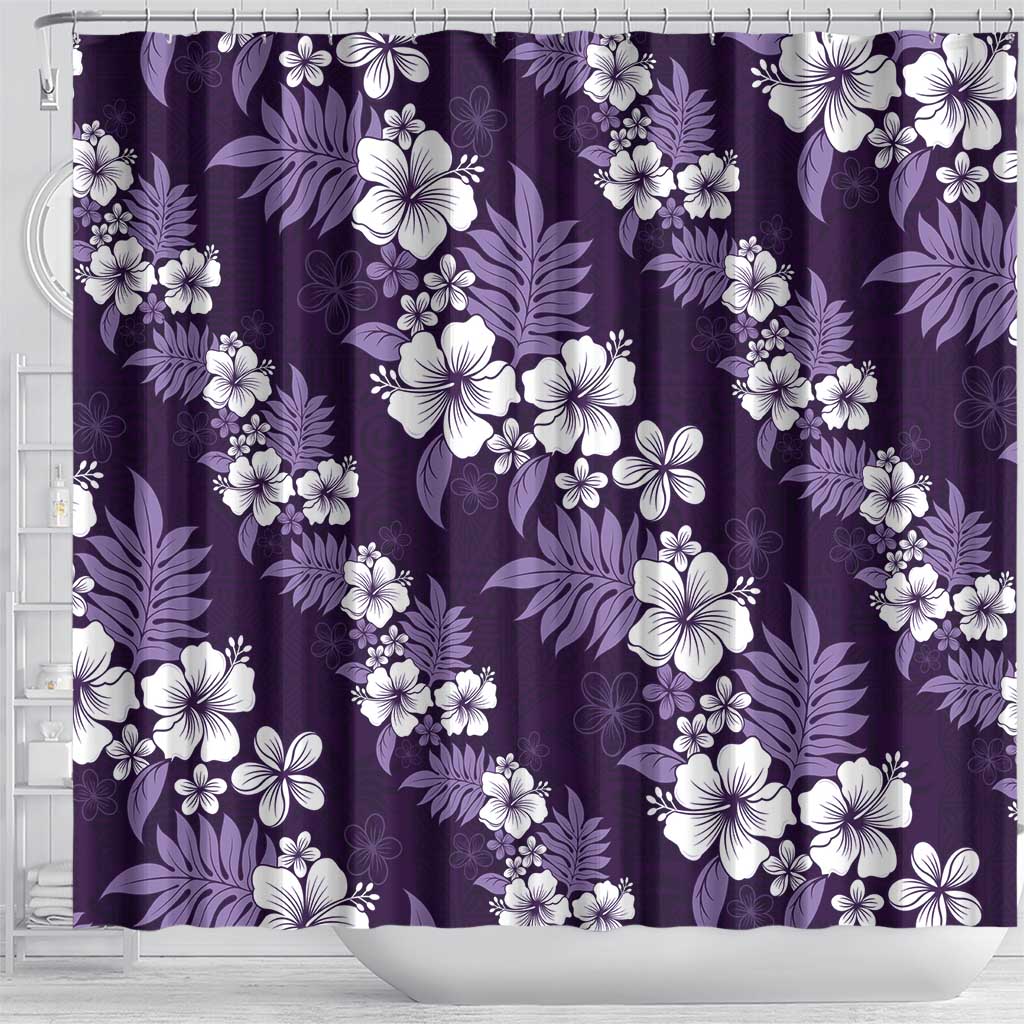 Hawaiian Hibiscus Tribal Floral Purple Shower Curtain Polynesian Tapa Pattern LT01 - Polynesian Pride