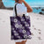 Hawaiian Hibiscus Tribal Floral Purple Tote Bag Polynesian Tapa Pattern - Polynesian Pride