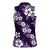 Hawaiian Hibiscus Tribal Floral Purple Women Sleeveless Polo Shirt Polynesian Tapa Pattern - Polynesian Pride