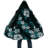 Hawaiian Hibiscus Tribal Floral Teal Cloak Polynesian Tapa Pattern LT01 Unisex Teal - Polynesian Pride