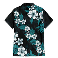 Hawaiian Hibiscus Tribal Floral Teal Family Matching Mermaid Dress and Hawaiian Shirt Polynesian Tapa Pattern LT01 - Polynesian Pride