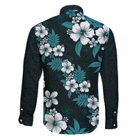 Hawaiian Hibiscus Tribal Floral Teal Family Matching Mermaid Dress and Hawaiian Shirt Polynesian Tapa Pattern LT01 - Polynesian Pride