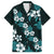 Hawaiian Hibiscus Tribal Floral Teal Hawaiian Shirt Polynesian Tapa Pattern - Polynesian Pride