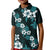 Hawaiian Hibiscus Tribal Floral Teal Kid Polo Shirt Polynesian Tapa Pattern - Polynesian Pride