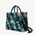 Hawaiian Hibiscus Tribal Floral Teal Leather Bag Polynesian Tapa Pattern - Polynesian Pride
