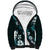 Hawaiian Hibiscus Tribal Floral Teal Sherpa Hoodie Polynesian Tapa Pattern - Polynesian Pride