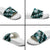 Hawaiian Hibiscus Tribal Floral Teal Slide Sandals Polynesian Tapa Pattern - Polynesian Pride