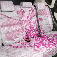 Personalised New Zealand Pink Fern Breast Cancer Back Car Seat Cover Polynesian Pattern