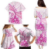 Personalised New Zealand Pink Fern Breast Cancer Family Matching Puletasi and Hawaiian Shirt Polynesian Pattern LT01 - Polynesian Pride