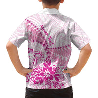 Personalised New Zealand Pink Fern Breast Cancer Family Matching Tank Maxi Dress and Hawaiian Shirt Polynesian Pattern LT01 - Polynesian Pride