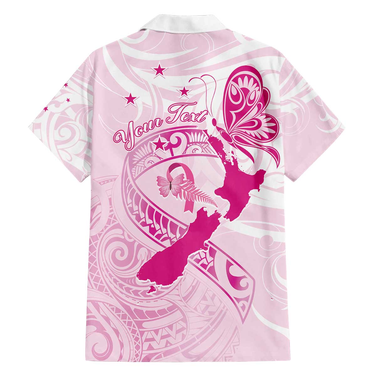 Personalised Aotearoa Breast Cancer Family Matching Puletasi and Hawaiian Shirt New Zealand Maori Pattern LT01 - Polynesian Pride