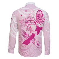 Personalised Aotearoa Breast Cancer Family Matching Puletasi and Hawaiian Shirt New Zealand Maori Pattern LT01 - Polynesian Pride