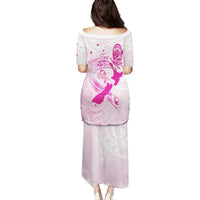 Personalised Aotearoa Breast Cancer Family Matching Puletasi and Hawaiian Shirt New Zealand Maori Pattern LT01 - Polynesian Pride
