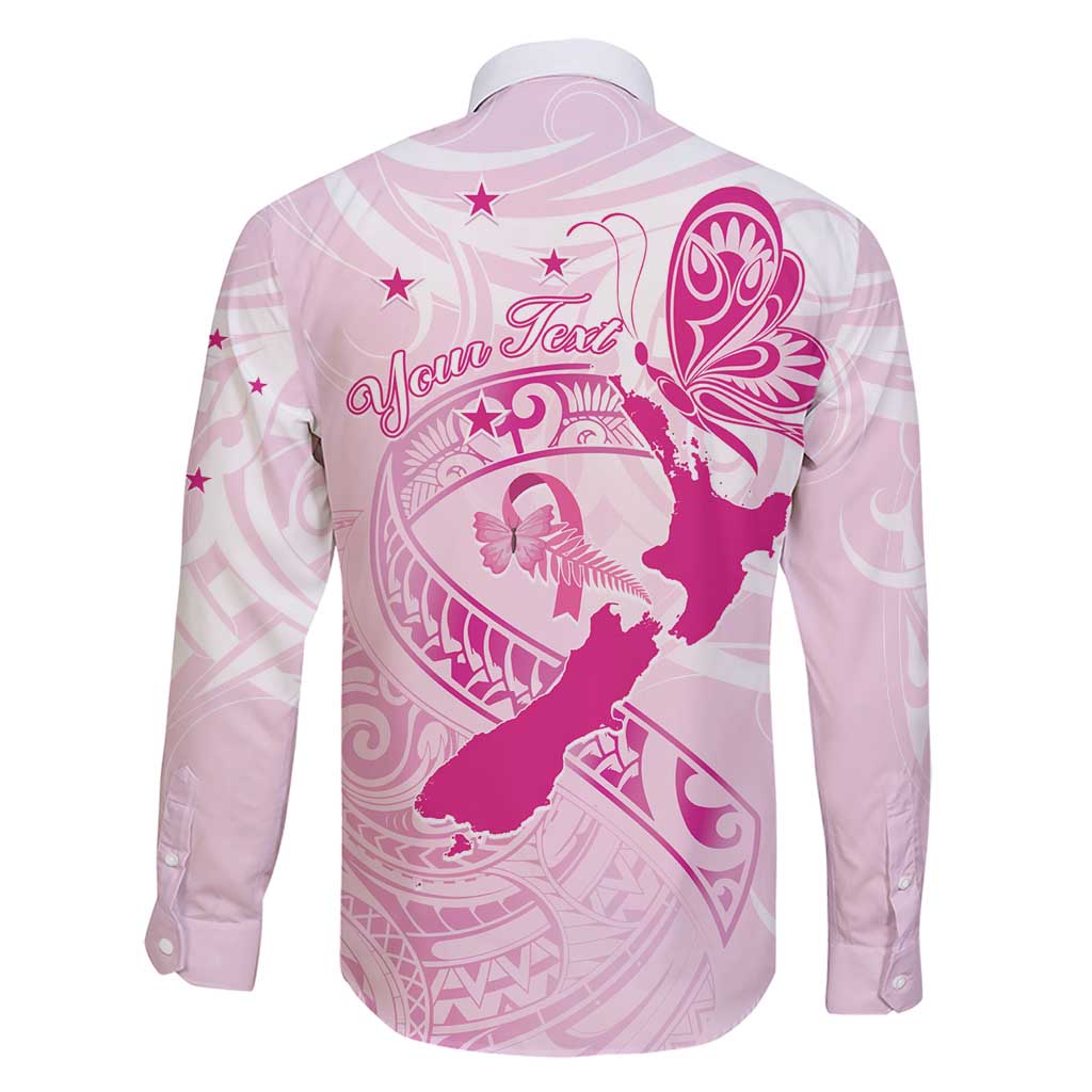 Personalised Aotearoa Breast Cancer Family Matching Short Sleeve Bodycon Dress and Hawaiian Shirt New Zealand Maori Pattern LT01 - Polynesian Pride