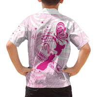 Personalised Aotearoa Breast Cancer Family Matching Summer Maxi Dress and Hawaiian Shirt New Zealand Maori Pattern LT01 - Polynesian Pride