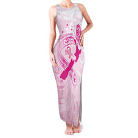 Personalised Aotearoa Breast Cancer Family Matching Tank Maxi Dress and Hawaiian Shirt New Zealand Maori Pattern LT01 Mom's Dress Pink - Polynesian Pride