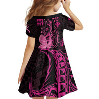 Hawaii Breast Cancer Family Matching Tank Maxi Dress and Hawaiian Shirt Girl Floral Kakau Pattern LT01 - Polynesian Pride