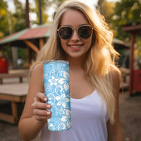 Fiji Tapa Pattern Skinny Tumbler Plumeria Floral