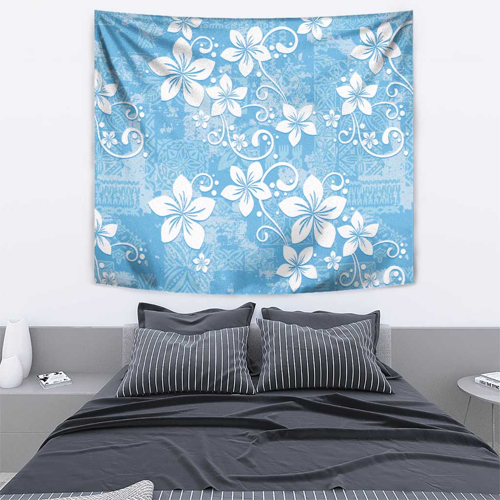 Fiji Tapa Pattern Tapestry Plumeria Floral