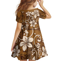 Plumeria Floral Tapa Pattern Vintage Gold Family Matching Off Shoulder Maxi Dress and Hawaiian Shirt LT01 - Polynesian Pride