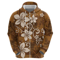 Plumeria Floral Tapa Pattern Vintage Gold Hoodie