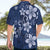 Plumeria Floral Tapa Pattern Navy Blue Hawaiian Shirt