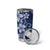Plumeria Floral Tapa Pattern Navy Blue Tumbler Cup