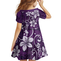 Plumeria Floral Tapa Pattern Amethyst Purple Family Matching Off The Shoulder Long Sleeve Dress and Hawaiian Shirt LT01 - Polynesian Pride