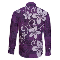 Plumeria Floral Tapa Pattern Amethyst Purple Family Matching Summer Maxi Dress and Hawaiian Shirt LT01 - Polynesian Pride
