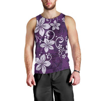 Plumeria Floral Tapa Pattern Amethyst Purple Men Tank Top
