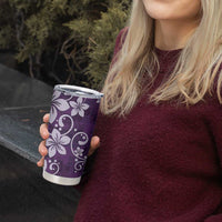 Plumeria Floral Tapa Pattern Amethyst Purple Tumbler Cup