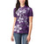 Plumeria Floral Tapa Pattern Amethyst Purple Women Polo Shirt
