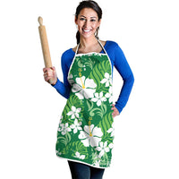 Green Hawaiian Hibiscus Monstera Apron Grunge Stylized