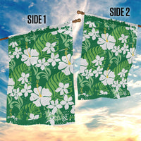 Green Hawaiian Hibiscus Monstera Garden Flag Grunge Stylized LT01 - Polynesian Pride