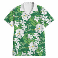 Green Hawaiian Hibiscus Monstera Hawaiian Shirt Grunge Stylized LT01 Green - Polynesian Pride