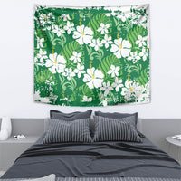 Green Hawaiian Hibiscus Monstera Tapestry Grunge Stylized LT01 - Polynesian Pride