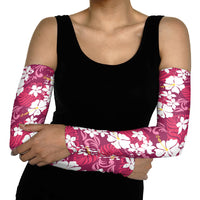 Pink Hawaiian Hibiscus Monstera Arm Sleeves Grunge Stylized LT01 - Polynesian Pride