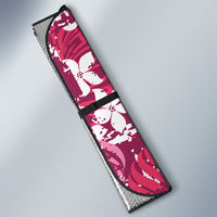 Pink Hawaiian Hibiscus Monstera Auto Sun Shade Grunge Stylized LT01 - Polynesian Pride