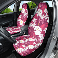 Pink Hawaiian Hibiscus Monstera Car Seat Cover Grunge Stylized LT01 - Polynesian Pride